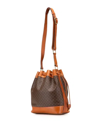 Pre-owned Celine 2007 Macadam Coated Canvas Drawstring Bucket Bag