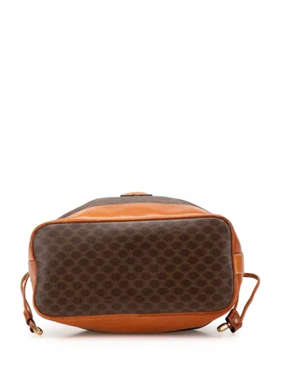 Pre-owned Celine 2007 Macadam Coated Canvas Drawstring Bucket Bag
