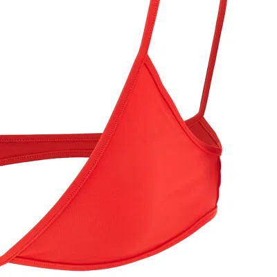 Attico Wrap-around Straps Triangle Top Bikini In Red