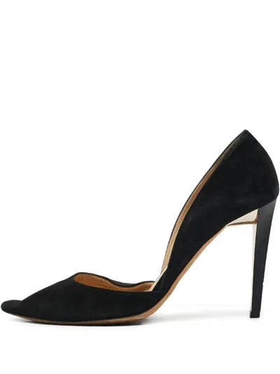 Pre-owned Jimmy Choo 105mm Leather Heeled Pumps In Black