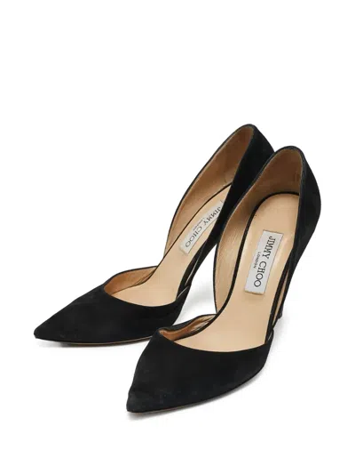 Pre-owned Jimmy Choo 105mm Leather Heeled Pumps In Black