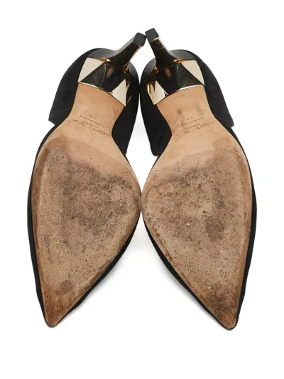 Pre-owned Jimmy Choo 105mm Leather Heeled Pumps In Black