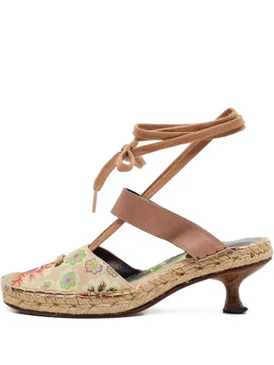 Pre-owned Missoni 50mm Floral-print Espadrilles