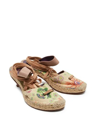 Pre-owned Missoni 50mm Floral-print Espadrilles