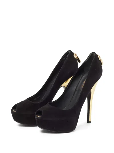 Pre-owned Louis Vuitton 14mm Oh Really! Platform Pumps In Black