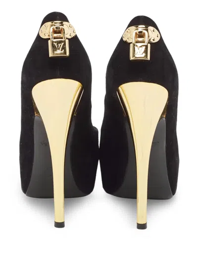 Pre-owned Louis Vuitton 14mm Oh Really! Platform Pumps In Black