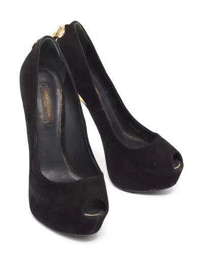 Pre-owned Louis Vuitton 14mm Oh Really! Platform Pumps In Black