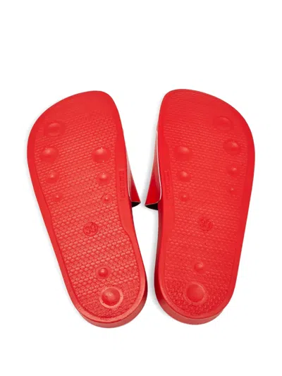 Pre-owned Off-white Paten-leather Arrow Sandals In Red