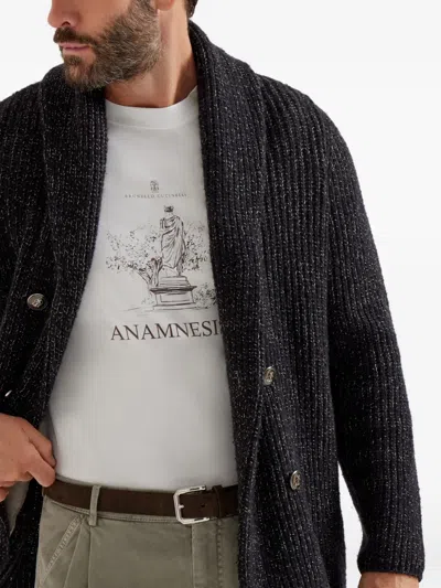 Brunello Cucinelli Statue-print T-shirt In White