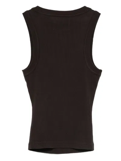 Citizen Of Humanity Button-front Ribbed Top In Brown