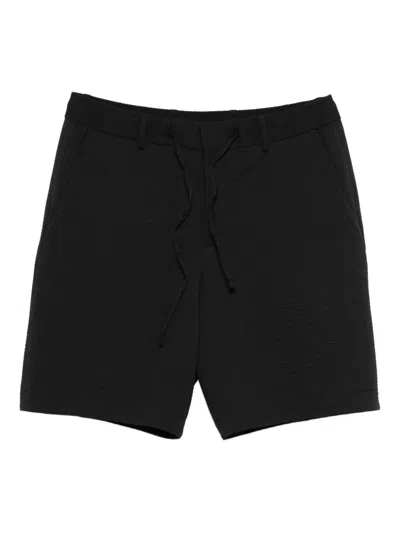 Hugo Boss Textured Drawstring Shorts In Black