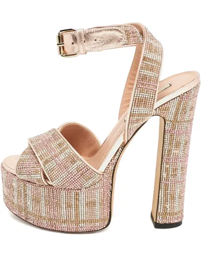 Pre-owned Marco De Vincenzo 120mm Rhinestone-embellished Sandals In Neutral