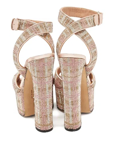 Pre-owned Marco De Vincenzo 120mm Rhinestone-embellished Sandals In Neutral