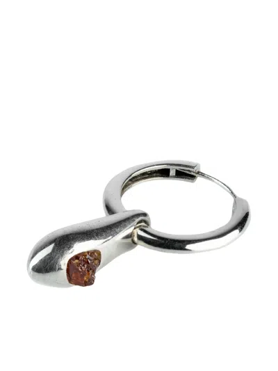 Parts Of Four Teardrop-zincite Hoop Earring In Metallic