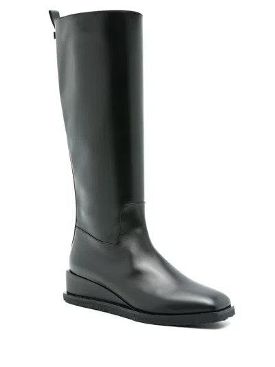 Ferragamo Woman Boot Black Size 7.5 Calfskin In Multi