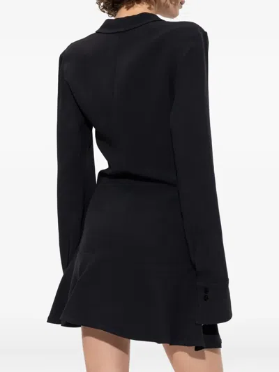 Attico Gathered-detail Collared Dress In Black