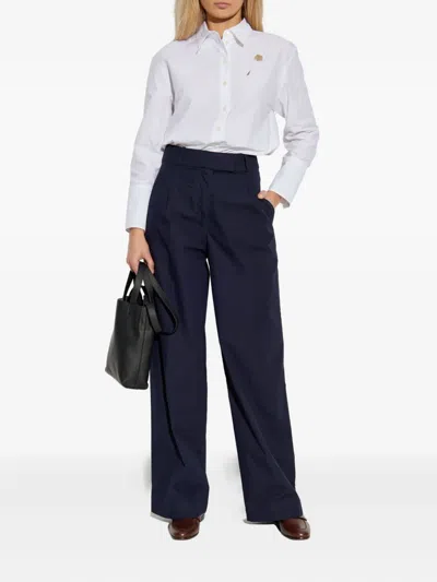 Apc A.p.c. Veronica Pleated Cotton Trousers Clothing In Blue