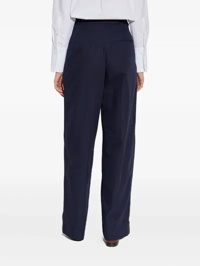 Apc A.p.c. Veronica Pleated Cotton Trousers Clothing In Blue