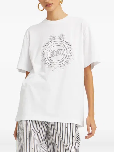 Rotate Birger Christensen Logo Print T-shirt In White