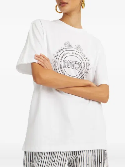 Rotate Birger Christensen Logo Print T-shirt In White