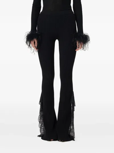 Blumarine Lace-detail Trousers In Black