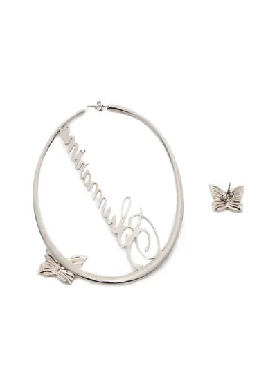 Blumarine Logo-lettering Earrings In Metallic