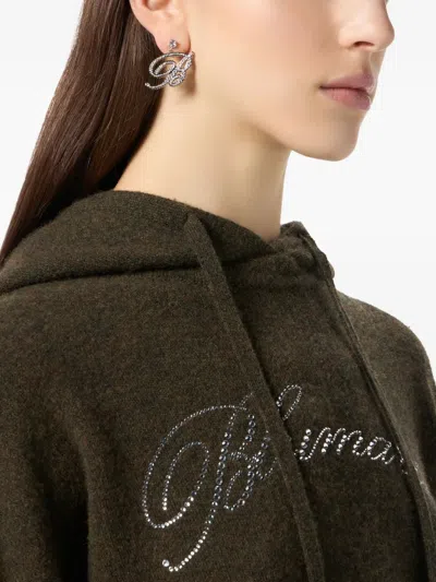 Blumarine Crystal-logo Earrings In Metallic