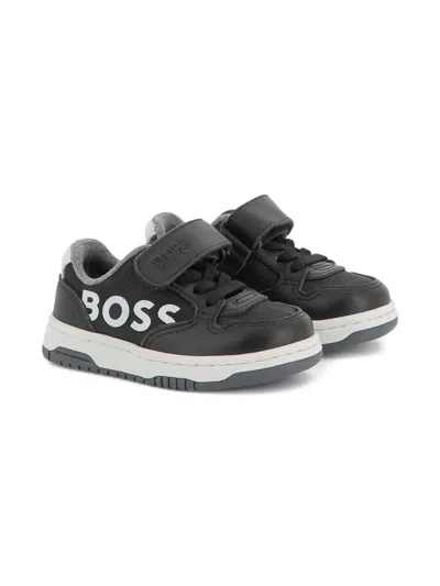 Bosswear Logo-print Trainers In Gray