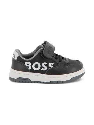 Bosswear Logo-print Trainers In Gray