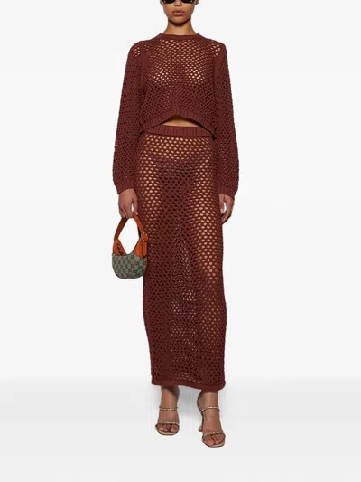 Diotima Highgate Open-knit Sweater In Red