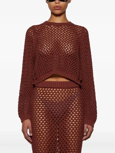 Diotima Highgate Open-knit Sweater In Red