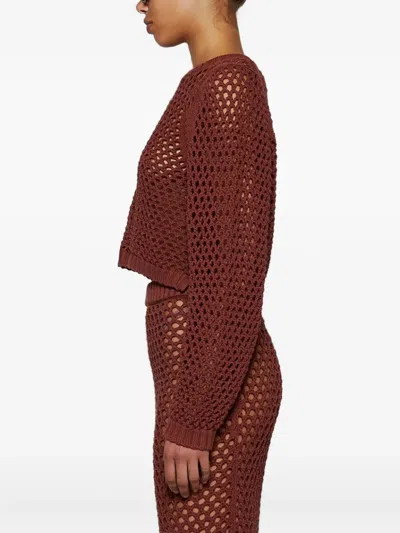 Diotima Highgate Open-knit Sweater In Red