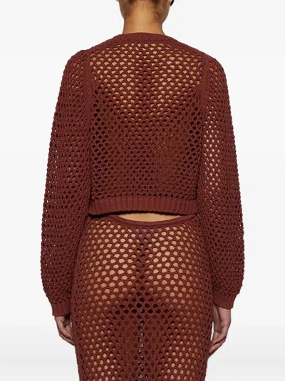 Diotima Highgate Open-knit Sweater In Red