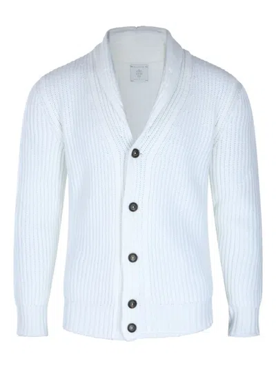 Eleventy Ribbed Texture Shawl Collar Long Sleeves In Blue