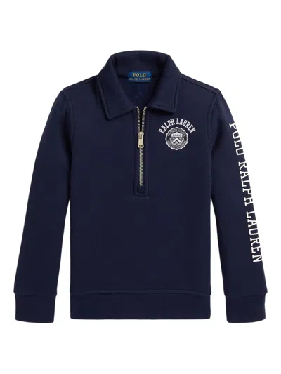 Polo Ralph Lauren Zip-up Collar Polo Shirt In Blue