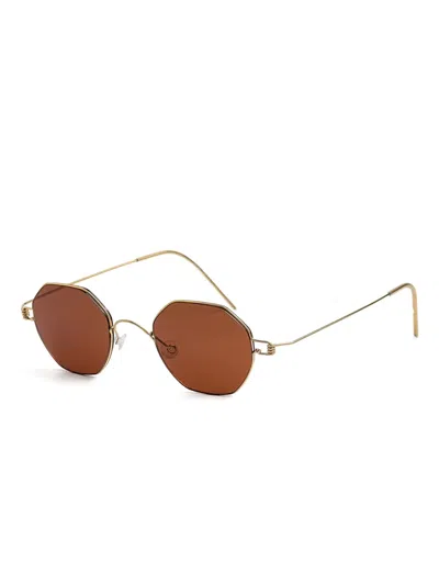 Lindberg Geometric-frame Sunglasses In Brown