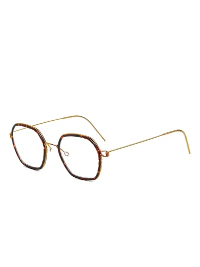 Lindberg Geometric-frame Glasses In Brown