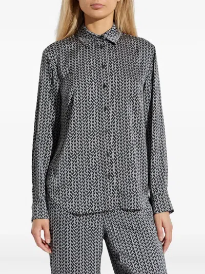Michael Michael Kors Geometric-print Shirt In Black