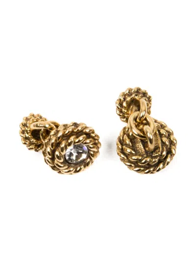 Pre-owned Chanel 1980s Crystal-embellished Cufflinks