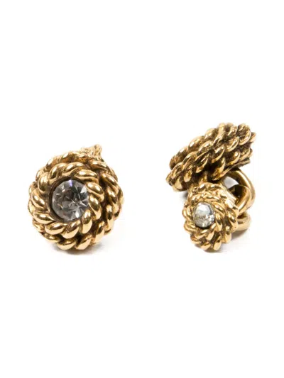 Pre-owned Chanel 1980s Crystal-embellished Cufflinks