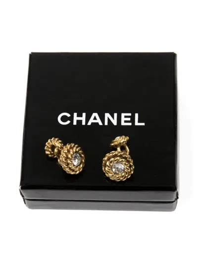 Pre-owned Chanel 1980s Crystal-embellished Cufflinks
