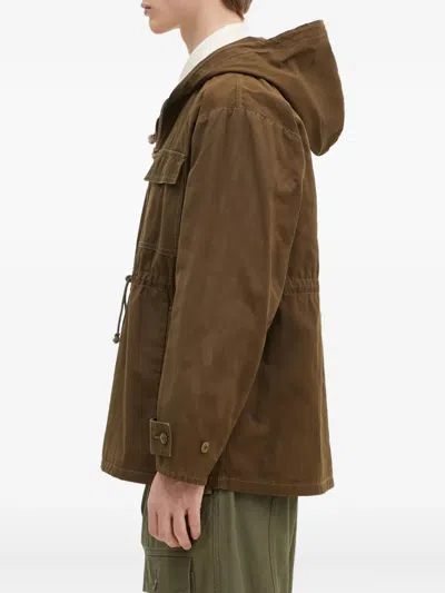 Human Made Duck-print Hooded Jacket In Brown