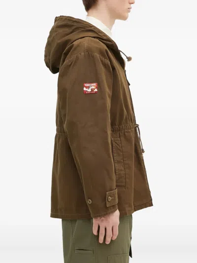 Human Made Duck-print Hooded Jacket In Brown