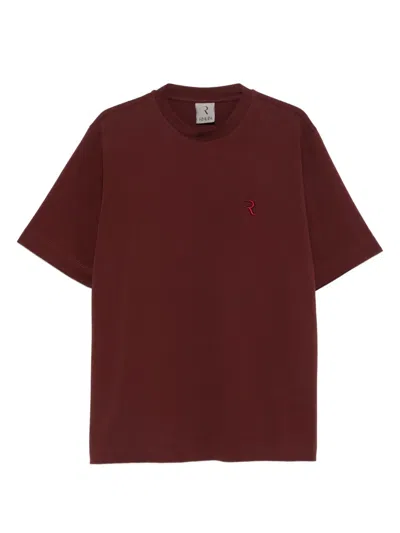 Rhun Logo-embroidered T-shirt In Burgundy
