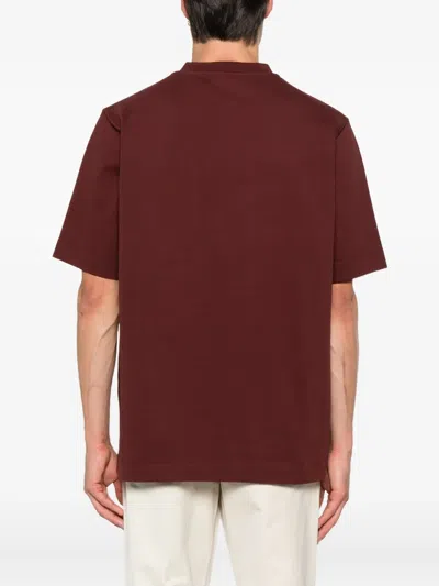 Rhun Logo-embroidered T-shirt In Burgundy