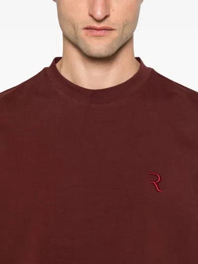 Rhun Logo-embroidered T-shirt In Burgundy