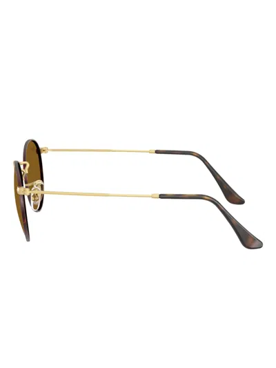 Ray Ban Round-frame Sunglasses In Brown