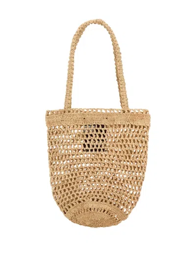 Chloé Chloe Women Raffia Small Summer Banana Shopping Bag In Brown
