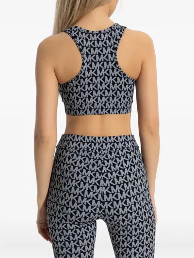 Michael Michael Kors Logo-print Racer-back Top In Black