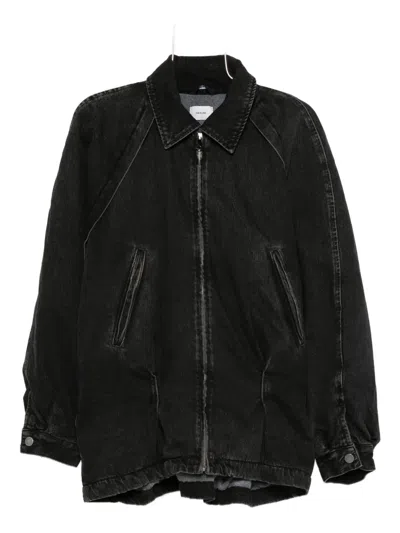 Haikure Zip-front Denim Jacket In Black